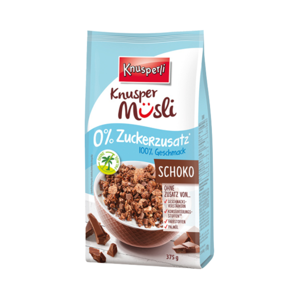 Knusperli Knusper Müsli Schoko, 0 % Zuckerzusatz, 375 Gramm Beutel